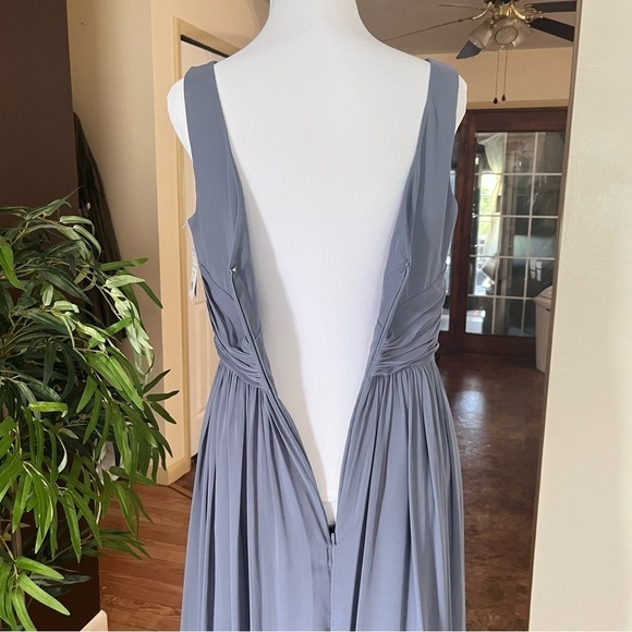 Jenny Packham Blue Chiffon Gown Empire Waist Dress Size 6 - Picture 14 of 15